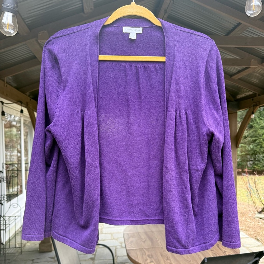 Macys Charter Club Open-Front Cardigan Sweater Large